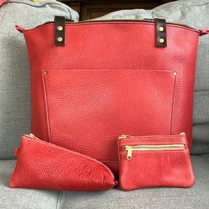 NWOT: PLG Medium ZIP Sugar Tote + Matching Accessories